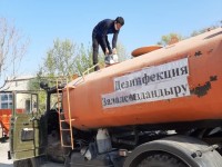 50 спецмашин ежедневно выезжают на дезинфекцию улиц Шымкента