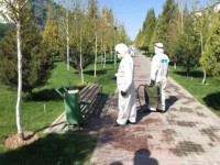 Көшелер дезинфекцияланды