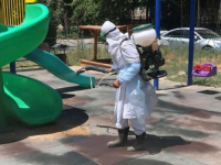 Шымкент: Дезинфицированы улицы микрорайона «Самал-3»