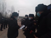 Жетісайлық полицейлер саптық тексеріс өткізді